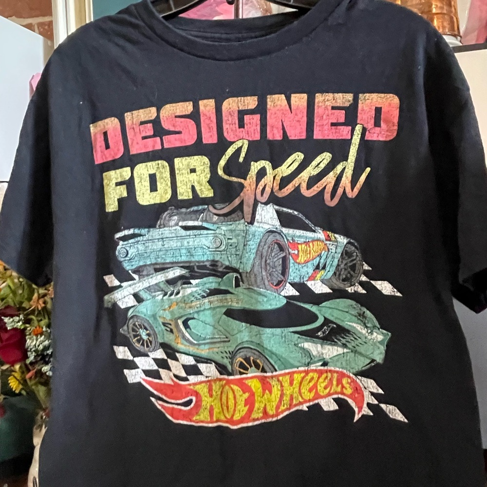Charcoal black Grey Hot Wheels Short Sleeve vtg - Picture 2 of 4